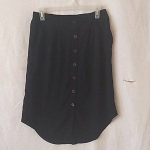 Black Button Up Skirt with stretchy waist